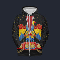 Elvis American Eagle Black Fleece Zip Hoodie Costume, S-5XL US Size, Gift For Him