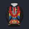 Modetrail Elvis Presley American Eagle Black Hawaiian Flower Necklace Fleece Hoodie Costume, Elvis Presley Costume S-5XL US Size, Gift For Him