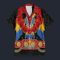 Modetrail Elvis Presley American Eagle Black Hawaiian Flower Necklace Hawaiian Shirt Costume, Elvis Presley Costume S-5XL US Size, Unisex Button Down Shirt