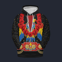 Modetrail Elvis Presley American Eagle Black Hawaiian Flower Necklace Hoodie Costume, Elvis Presley Costume S-5XL US Size, Gift For Him