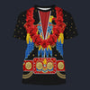 Modetrail Elvis Presley American Eagle Black Hawaiian Flower Necklace T-shirt Costume, Elvis Presley Costume S-5XL US Size, Gift For Him