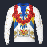 Modetrail Elvis presley American Eagle Hawaiian Flower Necklace Long Sleeves Costume, Elvis Presley Costume S-5XL US Size, Gift For Him