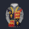 Modetrail England 1415- King Henry V- Battle of Agincourt-Polyurethane armour Fleece Zip Hoodie Costume, British Costume S-5XL US Size, Gift For Him