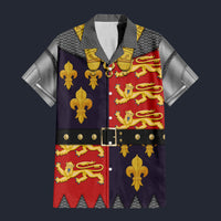 Modetrail England 1415- King Henry V- Battle of Agincourt-Polyurethane armour Hawaiian Shirt Costume, British Costume S-5XL US Size, Unisex Button Down Shirt