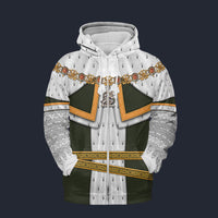 Modetrail England Charles I Fleece Zip Hoodie Costume, British Costume S-5XL US Size, Gift For Him