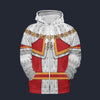 Modetrail England Charles II Fleece Zip Hoodie Costume, British Costume S-5XL US Size, Gift For Him