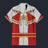 Modetrail England Charles II Hawaiian Shirt Costume, British Costume S-5XL US Size, Unisex Button Down Shirt