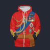 Modetrail England Charles III Fleece Zip Hoodie Costume, British Costume S-5XL US Size, Gift For Him