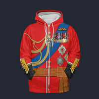 Modetrail England Charles III Fleece Zip Hoodie Costume, British Costume S-5XL US Size, Gift For Him