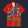 Modetrail England Charles III Hawaiian Shirt Costume, British Costume S-5XL US Size, Unisex Button Down Shirt