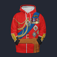 Modetrail England Charles III Tracksuit Costume Hoodie Sweatshirt T-Shirt Sweatpants, British Costume S-5XL US Size