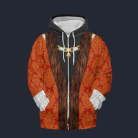 Modetrail England Henry VII Fleece Zip Hoodie Costume, British Costume S-5XL US Size, Gift For Him