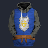 Modetrail France County Of Edessa Knight Zip Hoodie Costume, British Costume S-5XL US Size, Gift For Him