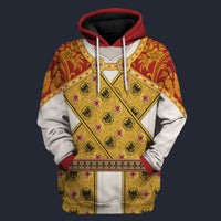 Modetrail France Imperial Dress of Holy Roman Emperor Tracksuit Costume Hoodie Sweatshirt T-Shirt Sweatpants, France Costume S-5XL US Size