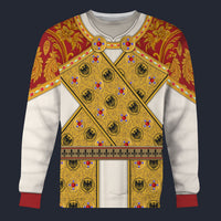 Modetrail France Imperial Dress of Holy Roman Emperor Long Sleeves Costume, France Costume S-5XL US Size, Gift For Him