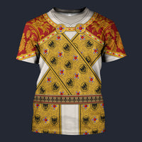 Modetrail France Imperial Dress of Holy Roman Emperor T-shirt Costume, France Costume S-5XL US Size, Gift For Him
