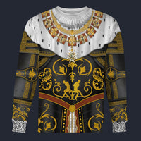 Modetrail France Henry IV Armour Sweater Costume, British Costume S-5XL US Size, Gift For Him