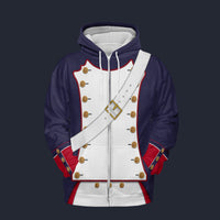 Modetrail France Line Infantry-Centre Company (1812-1815) Zip Hoodie Costume, France Costume S-5XL US Size, Gift For Him
