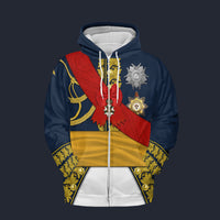 Modetrail France Louis Nicolas Davout Zip Hoodie Costume, France Costume S-5XL US Size, Gift For Him