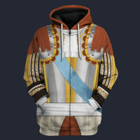 Modetrail France Louis XIV Zip Hoodie Costume, British Costume S-5XL US Size, Gift For Him