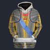Modetrail France Louis XV in Armour Tracksuit Costume Hoodie Sweatshirt T-Shirt Sweatpants, British Costume S-5XL US Size