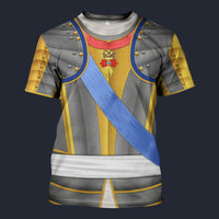Modetrail France Louis XV in Armour T-shirt Costume, British Costume S-5XL US Size, Gift For Him