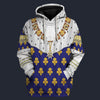 Modetrail France Louis XV in Coronation Robes Fleece Hoodie Costume, British Costume S-5XL US Size, Gift For Him