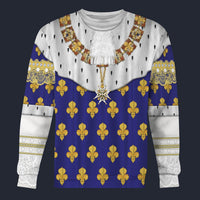 Modetrail France Louis XV in Coronation Robes Sweater Costume, British Costume S-5XL US Size, Gift For Him