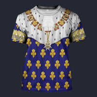 Modetrail France Louis XV in Coronation Robes T-shirt Costume, British Costume S-5XL US Size, Gift For Him