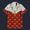 Modetrail France Napoleon I in Coronation Robes Hawaiian Shirt Costume, France Costume S-5XL US Size, Unisex Button Down Shirt
