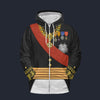 Modetrail France Napoleon III in Coronation Robes Fleece Zip Hoodie Costume, France Costume S-5XL US Size, Gift For Him
