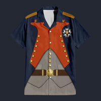 Modetrail France Napoleon infantryman Hawaiian Shirt Costume, France Costume S-5XL US Size, Unisex Button Down Shirt