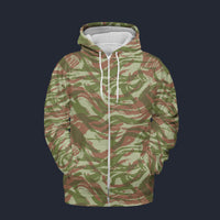 Modetrail French Lizard Airborne CAMO Set 2O Fleece Zip Hoodie Costume, Military Costume S-5XL US Size, Gift For Him