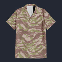 Modetrail French Lizard Airborne CAMO Set 3 Outfit Hawaiian Shirt And Shorts, Military Costume S-5XL US Size