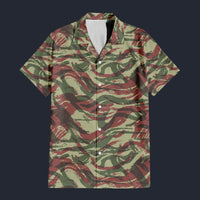 Modetrail French Lizard Airborne CAMO Set 4 Outfit Hawaiian Shirt And Shorts, Military Costume S-5XL US Size