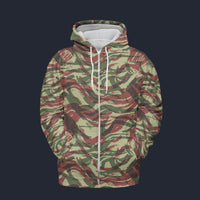 Modetrail French Lizard Airborne CAMO Set 4 Zip Hoodie Costume, Military Costume S-5XL US Size, Gift For Him