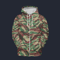 Modetrail French Lizard Airborne CAMO Set 6 Fleece Zip Hoodie Costume, Military Costume S-5XL US Size, Gift For Him