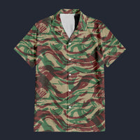 Modetrail French Lizard Airborne CAMO Set 6 Hawaiian Shirt Costume, Military Costume S-5XL US Size, Unisex Button Down Shirt