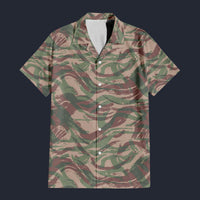Modetrail French Lizard Airborne CAMO Set 7 Outfit Hawaiian Shirt And Shorts, Military Costume S-5XL US Size