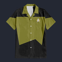 Modetrail Geordi La Forge Version 2 Hawaiian Shirt Costume, Star Trek Costume S-5XL US Size, Unisex Button Down Shirt