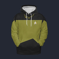 Modetrail Geordi La Forge Version 2 Tracksuit Costume Hoodie Sweatshirt T-Shirt Sweatpants, Star Trek Costume S-5XL US Size