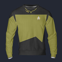 Modetrail Geordi La Forge Version 2 Long Sleeves Costume, Star Trek Costume S-5XL US Size, Gift For Him