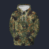 Modetrail German Flecktarn Camo Tracksuit Costume Hoodie Sweatshirt T-Shirt Sweatpants, Military Costume S-5XL US Size