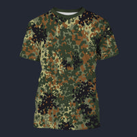 Modetrail German Flecktarn Camo Tracksuit Costume Hoodie Sweatshirt T-Shirt Sweatpants, Military Costume S-5XL US Size