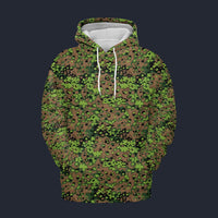 Modetrail German Oak Leaf Eichenlaubmuster Spring Camo Fleece Hoodie Costume, Military Costume S-5XL US Size, Gift For Him