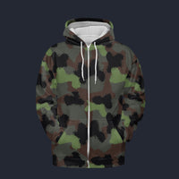 Modetrail German Truppenversuch Punkttarnmuster Camo Fleece Zip Hoodie Costume, Military Costume S-5XL US Size, Gift For Him