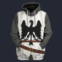 Modetrail Germany 12th Century German Knight Fleece Zip Hoodie Costume, Germany Costume S-5XL US Size, Gift For Him