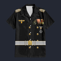 Modetrail Germany Erich Raeder WWII Kriegsmarine Hawaiian Shirt Costume, Germany Costume S-5XL US Size, Unisex Button Down Shirt