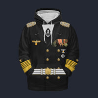 Modetrail Germany Erich Raeder WWII Kriegsmarine Tracksuit Costume Hoodie Sweatshirt T-Shirt Sweatpants, Germany Costume S-5XL US Size