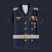 Modetrail Germany Erich Raeder WWII Kriegsmarine Version 2 Hawaiian Shirt Costume, Germany Costume S-5XL US Size, Unisex Button Down Shirt